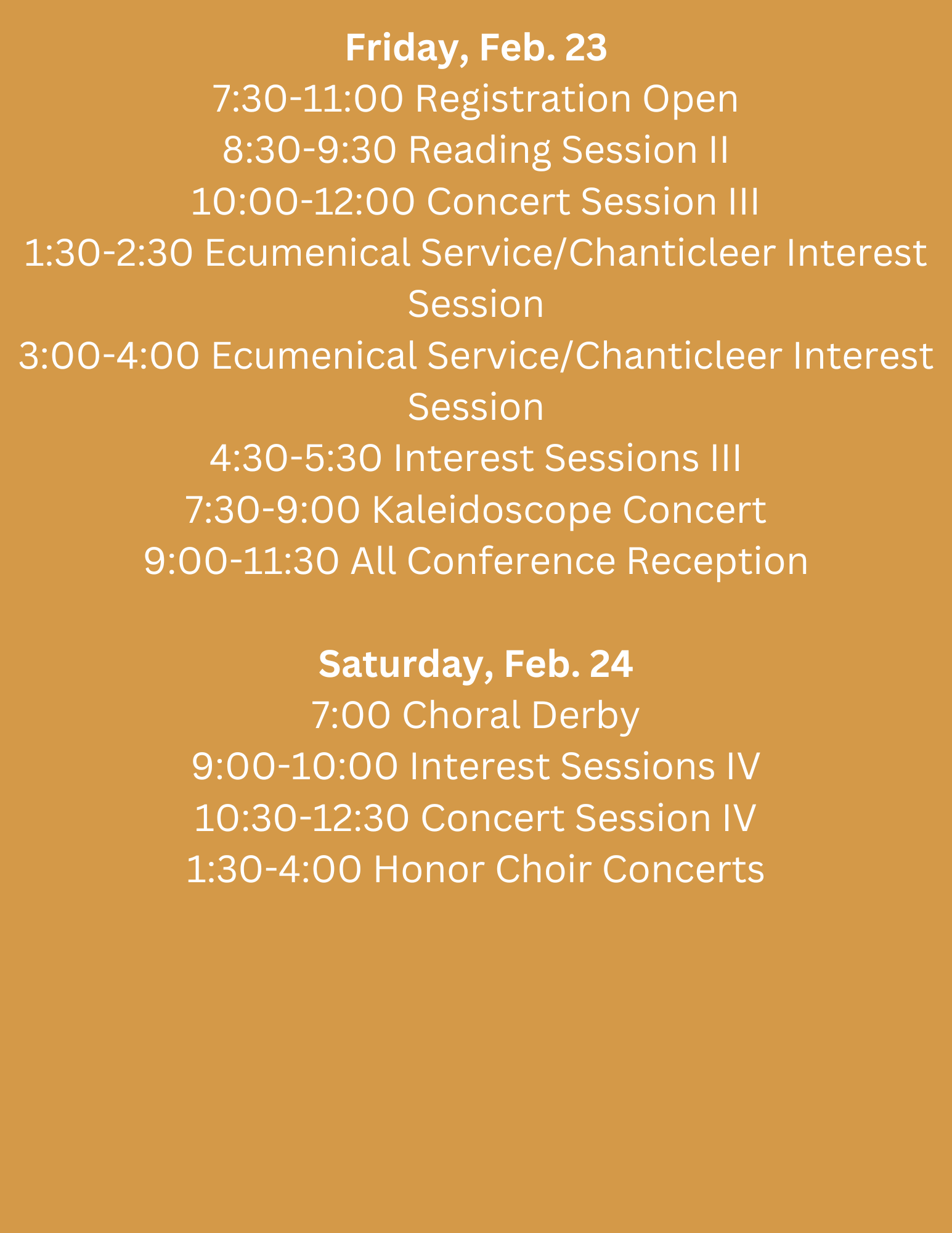 ACDA 2024 Schedule Part 2