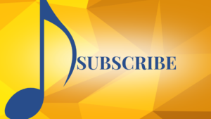 Subscribe on yellow background with blue note