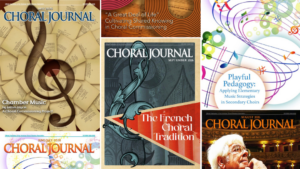 Choral Journal - several magazine covers with music motifs